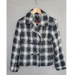 East 5th Black and White Plaid Jacket